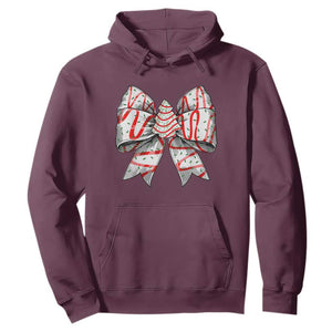 Coquette Bow Christmas Tree Cake Hoodie Xmas Vibes TS02 Maroon Print Your Wear