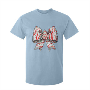 Coquette Bow Christmas Tree Cake T Shirt For Kid Xmas Vibes TS02 Light Blue Print Your Wear