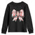 Coquette Bow Christmas Tree Cake Youth Sweatshirt Xmas Vibes TS02 Black Print Your Wear