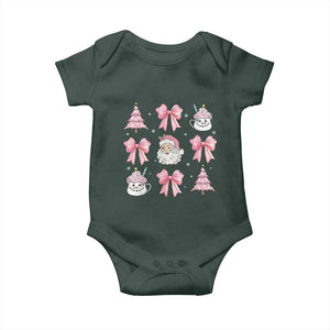 Pink Christmas Coquette Bow Baby Onesie Santa Festive Xmas Vibe TS02 Print Your Wear