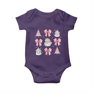 Pink Christmas Coquette Bow Baby Onesie Santa Festive Xmas Vibe TS02 Purple Print Your Wear