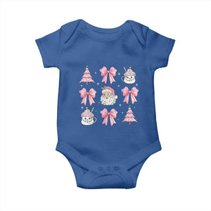 Pink Christmas Coquette Bow Baby Onesie Santa Festive Xmas Vibe TS02 Royal Blue Print Your Wear