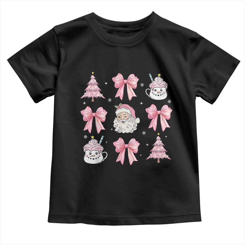 Pink Christmas Coquette Bow Baby Shirt Santa Festive Xmas Vibe TS02 Black Print Your Wear