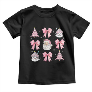 Pink Christmas Coquette Bow Baby Shirt Santa Festive Xmas Vibe TS02 Black Print Your Wear