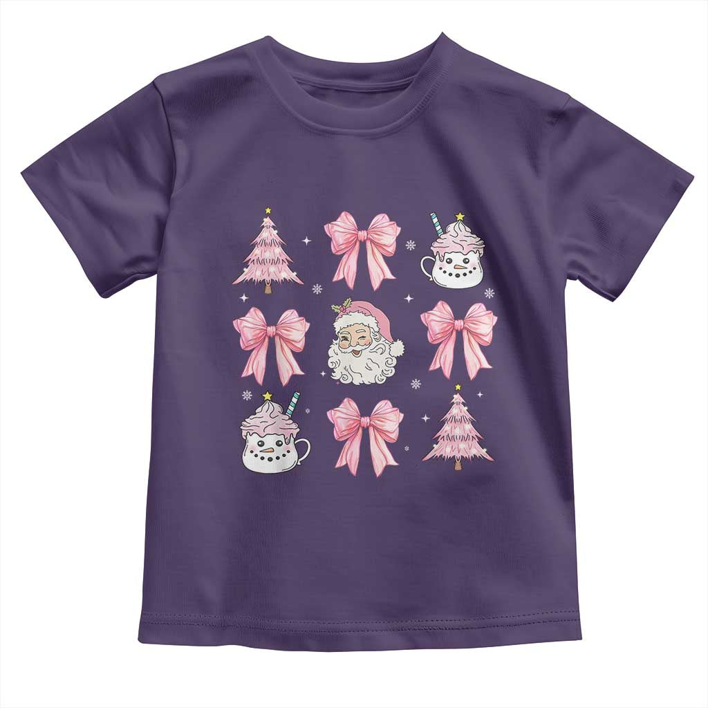 Pink Christmas Coquette Bow Baby Shirt Santa Festive Xmas Vibe TS02 Purple Print Your Wear