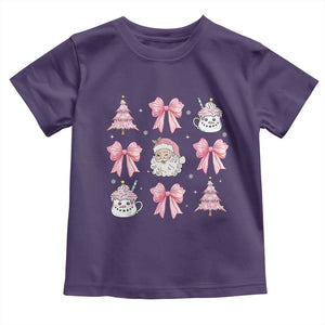 Pink Christmas Coquette Bow Baby Shirt Santa Festive Xmas Vibe TS02 Purple Print Your Wear