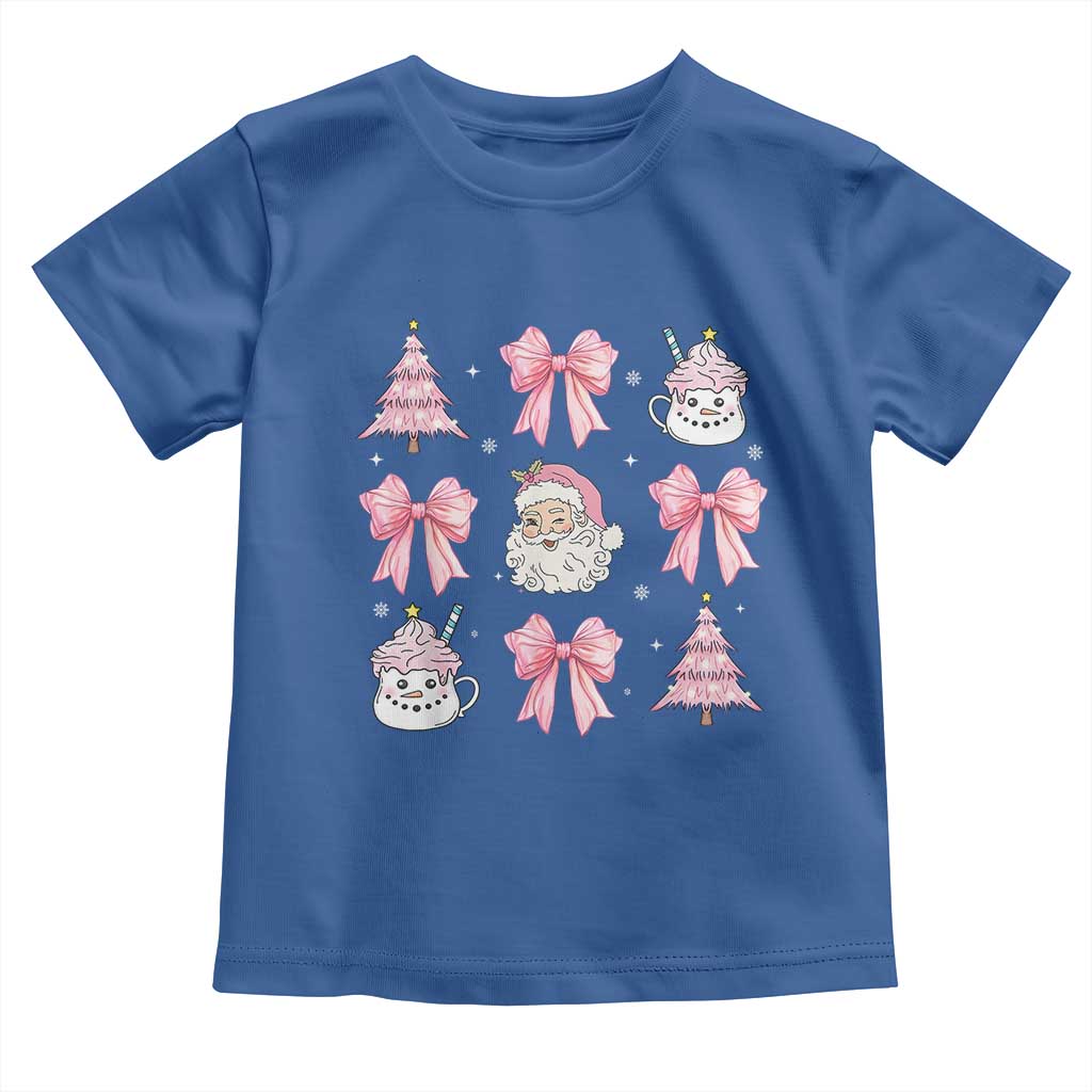 Pink Christmas Coquette Bow Baby Shirt Santa Festive Xmas Vibe TS02 Royal Blue Print Your Wear