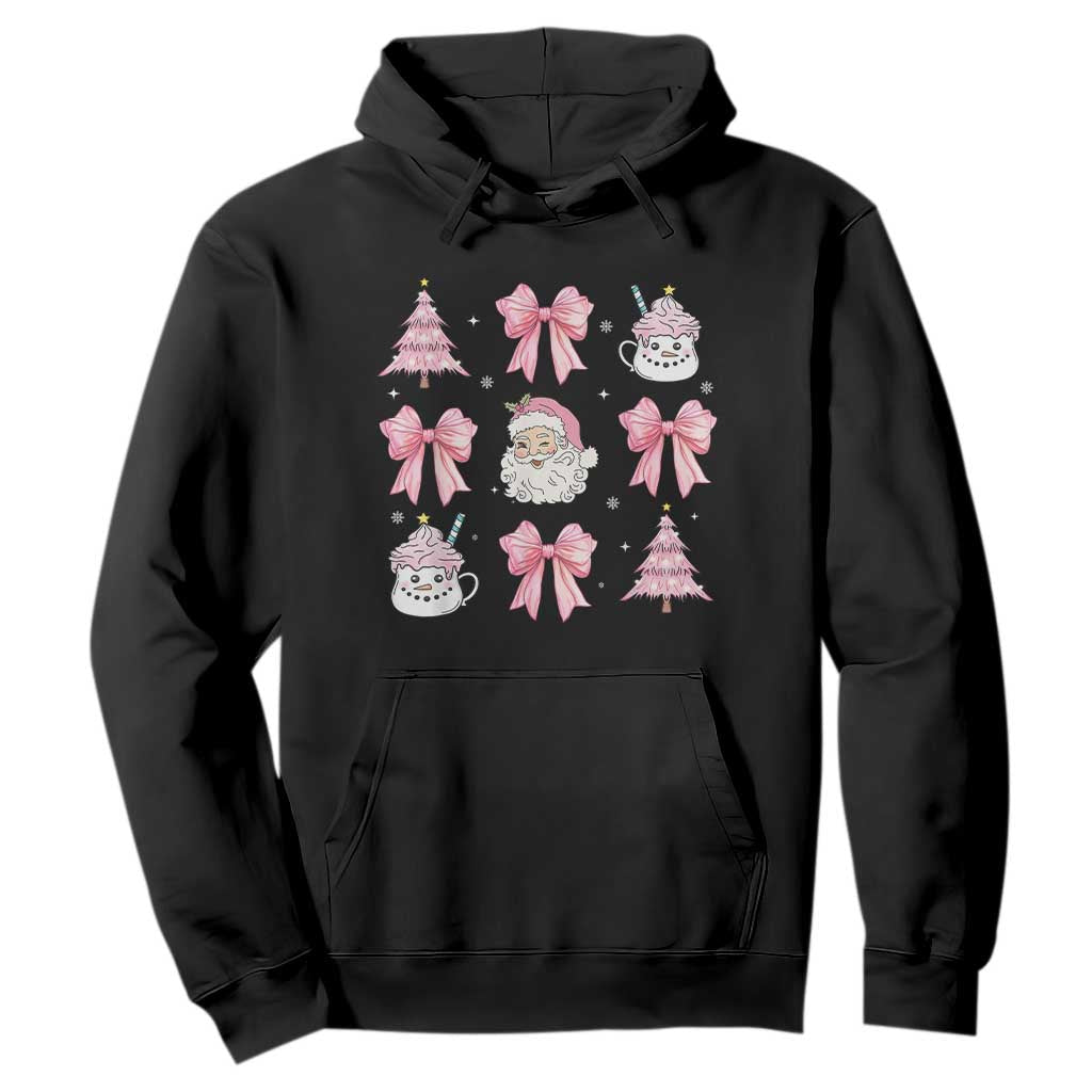 Pink Christmas Coquette Bow Hoodie Santa Festive Xmas Vibe TS02 Black Print Your Wear