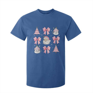 Pink Christmas Coquette Bow T Shirt For Kid Santa Festive Xmas Vibe TS02 Royal Blue Print Your Wear