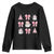 Pink Christmas Coquette Bow Youth Sweatshirt Santa Festive Xmas Vibe TS02 Black Print Your Wear