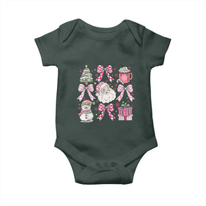 Retro Santa Claus Pink Coquette Bow Baby Onesie Festive Xmas Vibe TS02 Print Your Wear