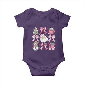 Retro Santa Claus Pink Coquette Bow Baby Onesie Festive Xmas Vibe TS02 Purple Print Your Wear