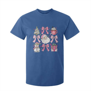 Retro Santa Claus Pink Coquette Bow T Shirt For Kid Festive Xmas Vibe TS02 Royal Blue Print Your Wear