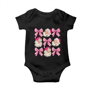 Vintage Pink Christmas Coquette Bow Baby Onesie Santa Claus Festive Xmas Vibe TS02 Black Print Your Wear