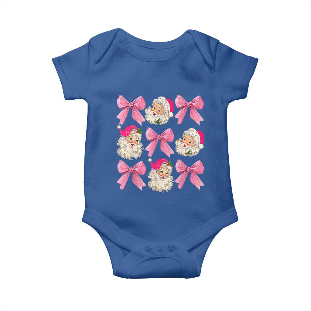 Vintage Pink Christmas Coquette Bow Baby Onesie Santa Claus Festive Xmas Vibe TS02 Royal Blue Print Your Wear