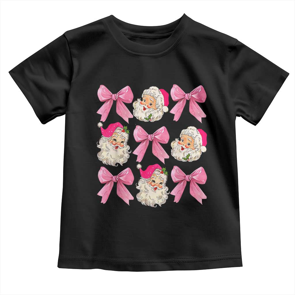 Vintage Pink Christmas Coquette Bow Baby Shirt Santa Claus Festive Xmas Vibe TS02 Black Print Your Wear