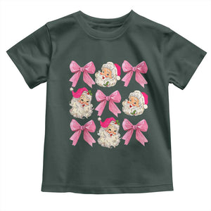 Vintage Pink Christmas Coquette Bow Baby Shirt Santa Claus Festive Xmas Vibe TS02 Dark Forest Green Print Your Wear