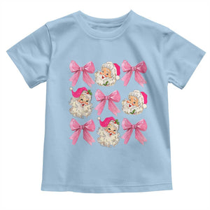 Vintage Pink Christmas Coquette Bow Baby Shirt Santa Claus Festive Xmas Vibe TS02 Light Blue Print Your Wear