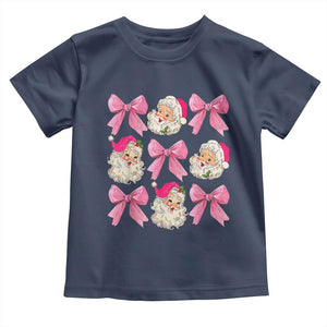 Vintage Pink Christmas Coquette Bow Baby Shirt Santa Claus Festive Xmas Vibe TS02 Navy Print Your Wear
