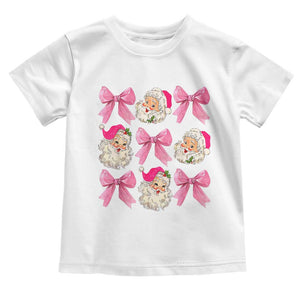 Vintage Pink Christmas Coquette Bow Baby Shirt Santa Claus Festive Xmas Vibe TS02 White Print Your Wear