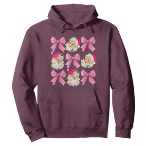 Vintage Pink Christmas Coquette Bow Hoodie Santa Claus Festive Xmas Vibe TS02 Maroon Print Your Wear
