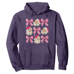 Vintage Pink Christmas Coquette Bow Hoodie Santa Claus Festive Xmas Vibe TS02 Purple Print Your Wear