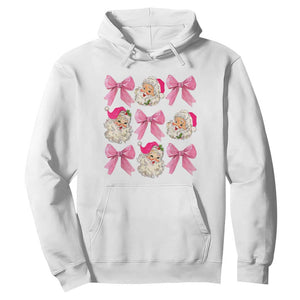 Vintage Pink Christmas Coquette Bow Hoodie Santa Claus Festive Xmas Vibe TS02 White Print Your Wear