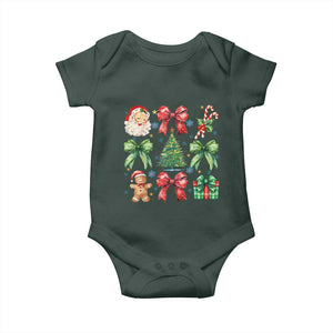 Christmas Tree Retro Coquette Bow Baby Onesie Santa Claus Candy Festive Xmas Vibes TS02 Print Your Wear