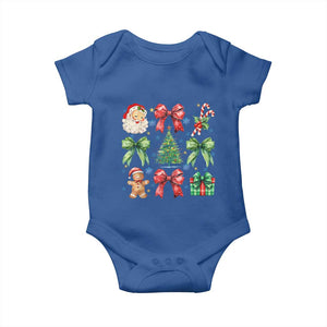 Christmas Tree Retro Coquette Bow Baby Onesie Santa Claus Candy Festive Xmas Vibes TS02 Royal Blue Print Your Wear