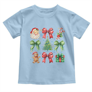 Christmas Tree Retro Coquette Bow Baby Shirt Santa Claus Candy Festive Xmas Vibes TS02 Light Blue Print Your Wear