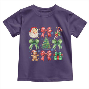 Christmas Tree Retro Coquette Bow Baby Shirt Santa Claus Candy Festive Xmas Vibes TS02 Purple Print Your Wear