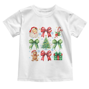 Christmas Tree Retro Coquette Bow Baby Shirt Santa Claus Candy Festive Xmas Vibes TS02 White Print Your Wear
