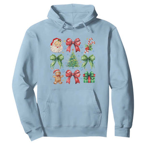 Christmas Tree Retro Coquette Bow Hoodie Santa Claus Candy Festive Xmas Vibes TS02 Light Blue Print Your Wear