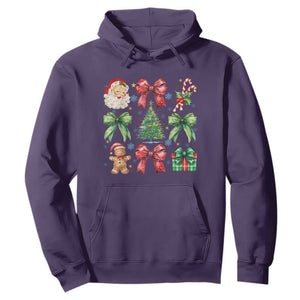 Christmas Tree Retro Coquette Bow Hoodie Santa Claus Candy Festive Xmas Vibes TS02 Purple Print Your Wear