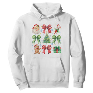 Christmas Tree Retro Coquette Bow Hoodie Santa Claus Candy Festive Xmas Vibes TS02 White Print Your Wear