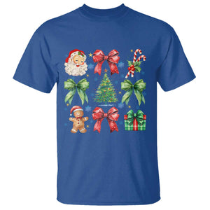 Christmas Tree Retro Coquette Bow T Shirt Santa Claus Candy Festive Xmas Vibes TS02 Royal Blue Print Your Wear
