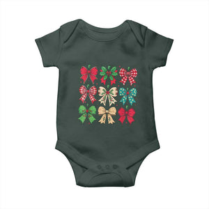 Merry Christmas Coquette Bow Baby Onesie Festive Xmas Vibe TS02 Print Your Wear