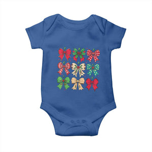 Merry Christmas Coquette Bow Baby Onesie Festive Xmas Vibe TS02 Royal Blue Print Your Wear