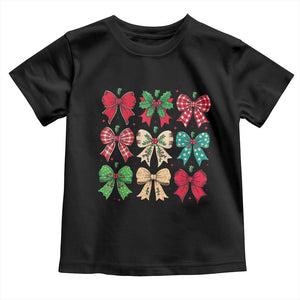 Merry Christmas Coquette Bow Baby Shirt Festive Xmas Vibe TS02 Black Print Your Wear