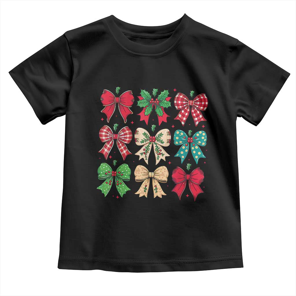 Merry Christmas Coquette Bow Baby Shirt Festive Xmas Vibe TS02 Black Print Your Wear