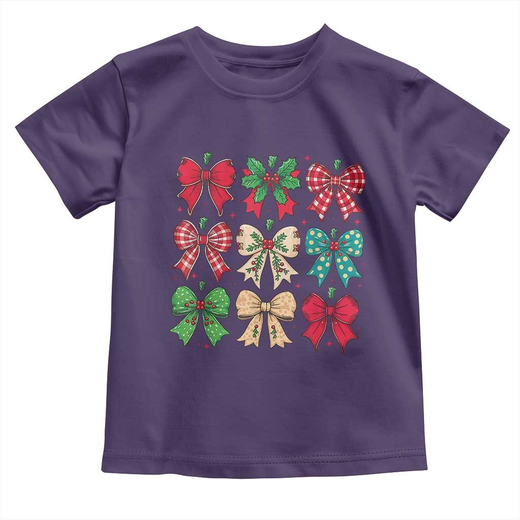 Merry Christmas Coquette Bow Baby Shirt Festive Xmas Vibe TS02 Purple Print Your Wear