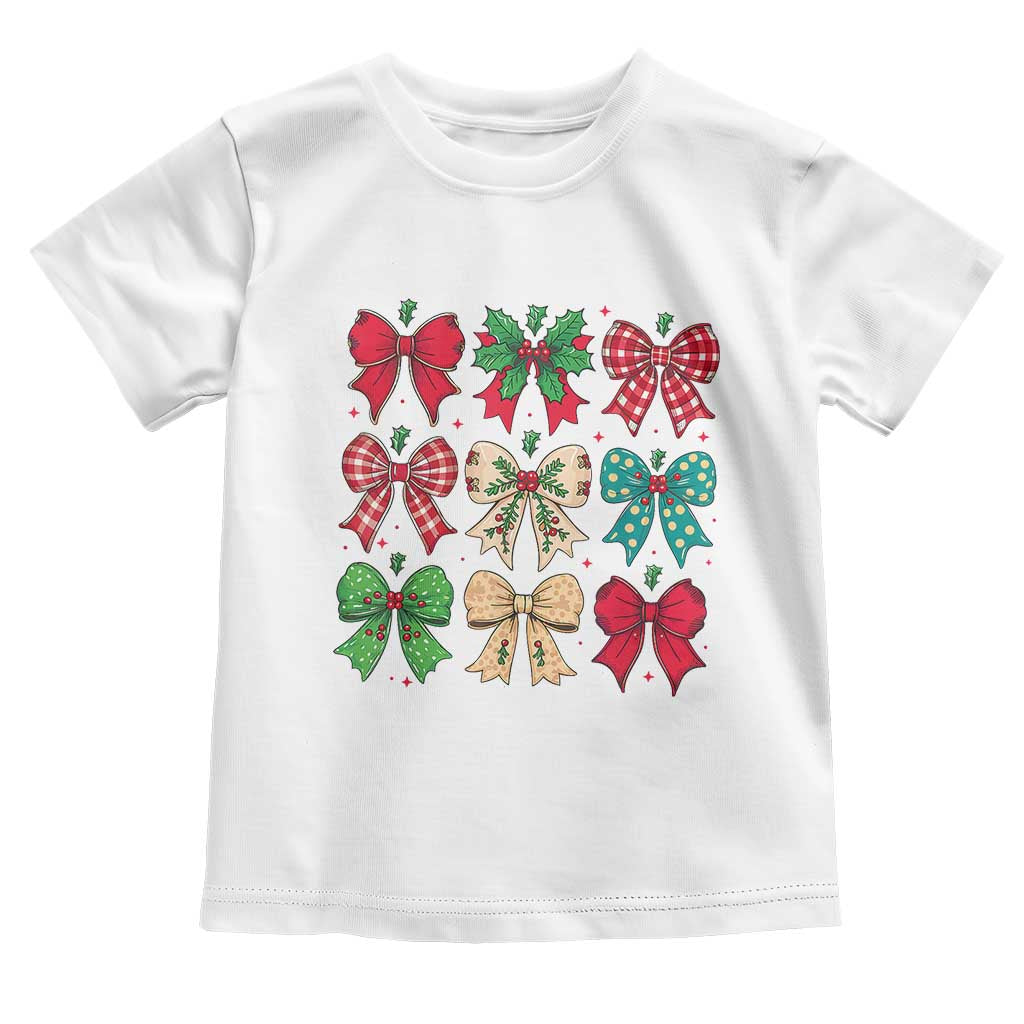 Merry Christmas Coquette Bow Baby Shirt Festive Xmas Vibe TS02 White Print Your Wear