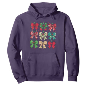 Merry Christmas Coquette Bow Hoodie Festive Xmas Vibe TS02 Purple Print Your Wear