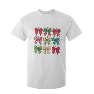 Merry Christmas Coquette Bow T Shirt For Kid Festive Xmas Vibe TS02 White Print Your Wear