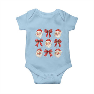 Plaid Coquette Bow Santa Claus Baby Onesie Merry Xmas Festive TS02 Light Blue Print Your Wear