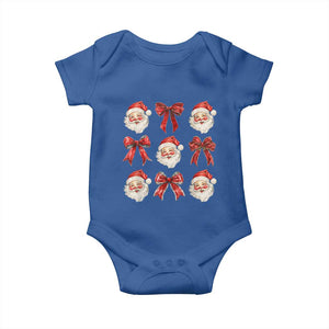 Plaid Coquette Bow Santa Claus Baby Onesie Merry Xmas Festive TS02 Royal Blue Print Your Wear