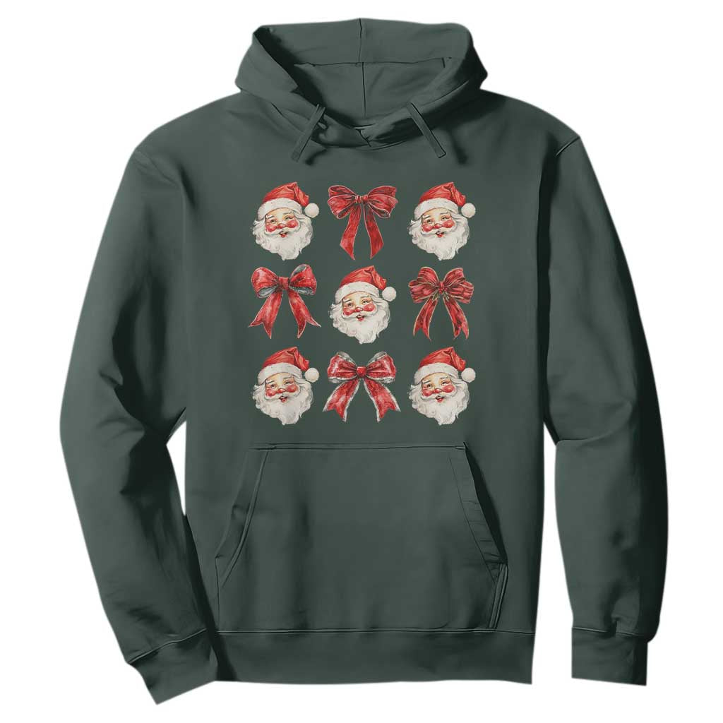 Plaid Coquette Bow Santa Claus Hoodie Merry Xmas Festive TS02 Dark Forest Green Print Your Wear