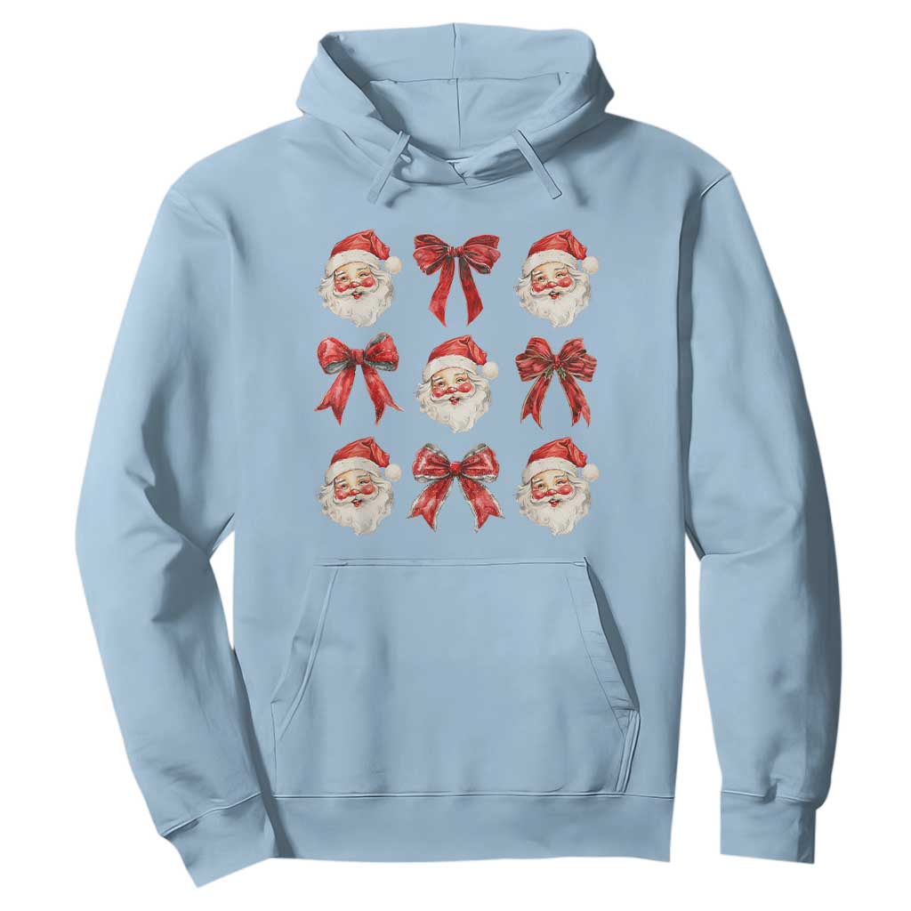 Plaid Coquette Bow Santa Claus Hoodie Merry Xmas Festive TS02 Light Blue Print Your Wear