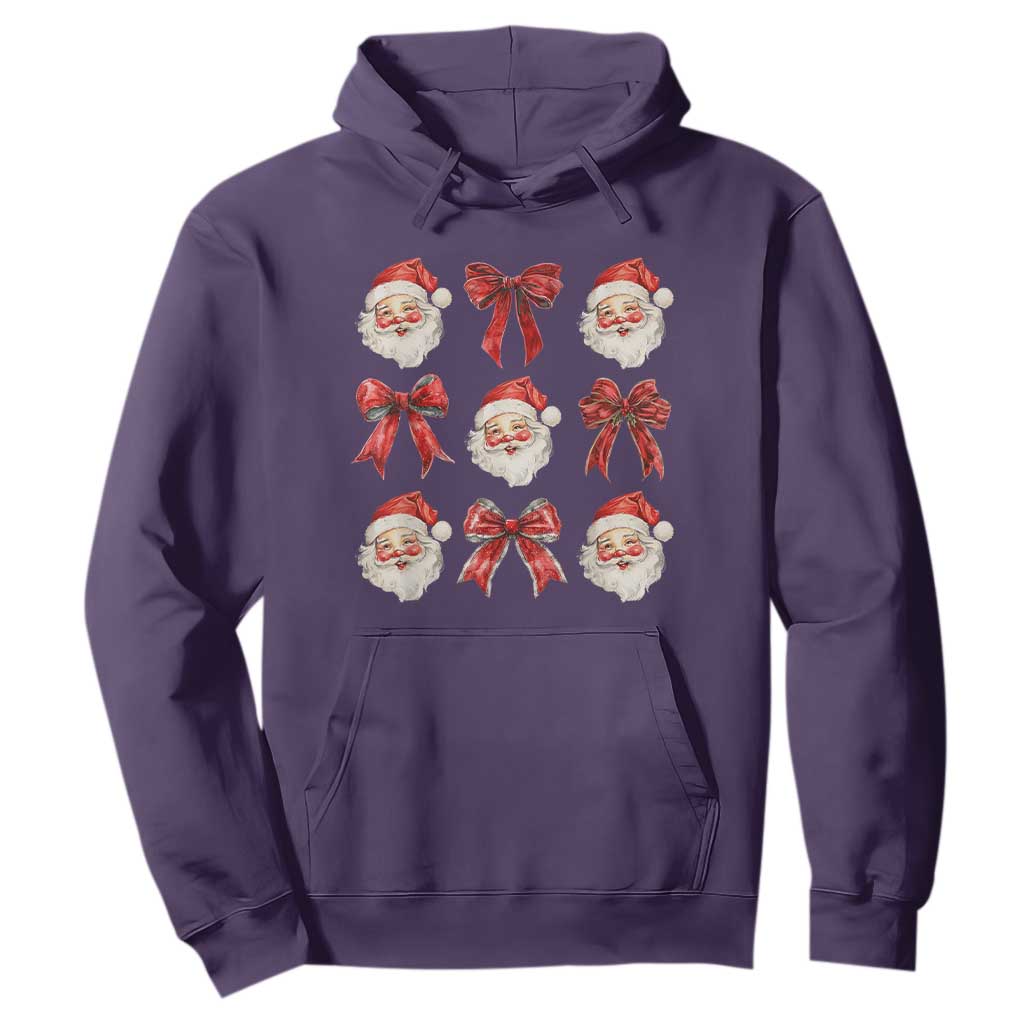 Plaid Coquette Bow Santa Claus Hoodie Merry Xmas Festive TS02 Purple Print Your Wear
