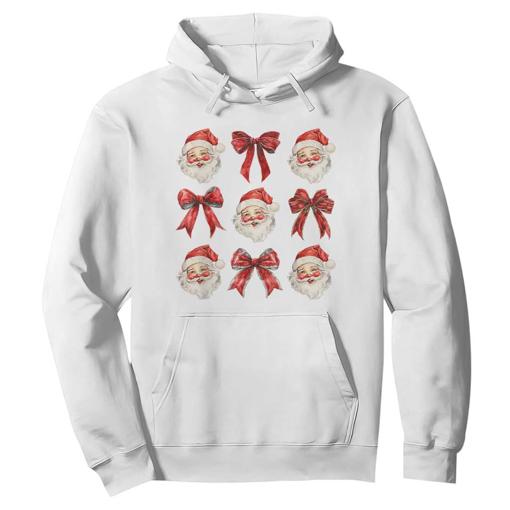 Plaid Coquette Bow Santa Claus Hoodie Merry Xmas Festive TS02 White Print Your Wear